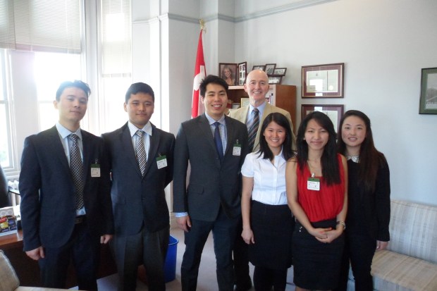 The 2013 PFT Internship Program Interns with MP David Sweet, Chair of the Parliamentary Friends of Tibet