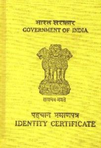 Identification Certificate. Tibetan Yellow book.